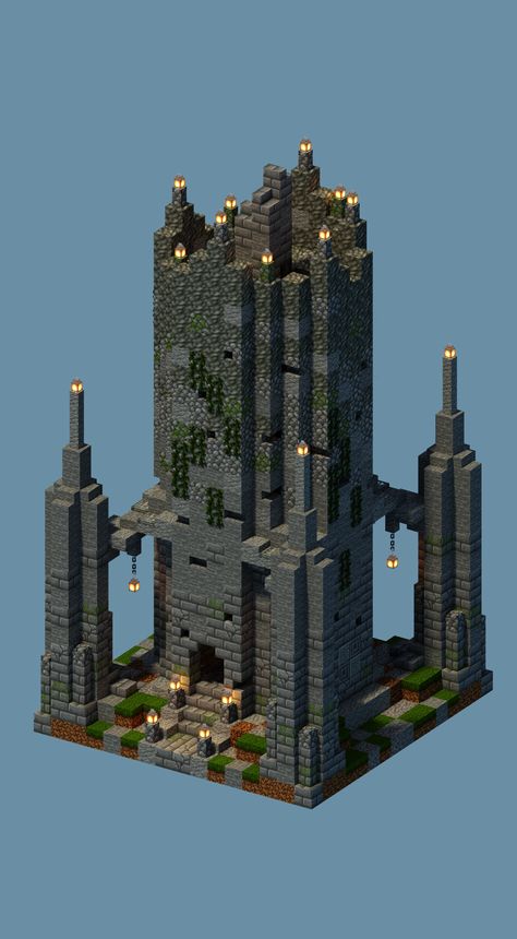 Minecraft Tower Design, Tower Minecraft, Minecraft Overworld, Different Realms, Minecraft Tower, Minecraft City Buildings, Snow Camping, Minecraft City, Minecraft Map