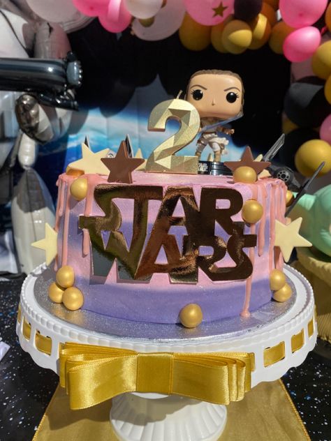 Rey Birthday Party Star Wars, Pink Star Wars Party, Girly Star Wars Party, Princess Leia Birthday Cake, Star Wars Jedi Birthday Cake, 13 Birthday Cake, Star Wars Cake, Star Wars Birthday Party, Girl Cake