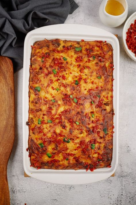 white rectangular baking dish filled with cheesy cornbread with chorizo on marble table Chorizo Cornbread, How To Make Chorizo, Cheesy Cornbread, Cornbread Casserole, Ground Italian Sausage, Homemade Cornbread, Sweet Cornbread, Cornbread Mix, Chorizo Sausage