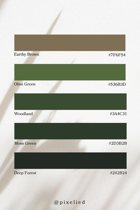 This earthy tone color palette features deep forest green, a darker shade of green, a rich olive green, a medium green with brownish undertones, and a warm brown, creating a harmonious and natural blend of colors reminiscent of a dense woodland setting. Green Earth Tone, Color Scheme Generator, Earth Colour Palette, Tone Color Palette, Earth Tone Color Palette, Color Generator, Flip Image, Deep Forest Green, Earth Tone Color