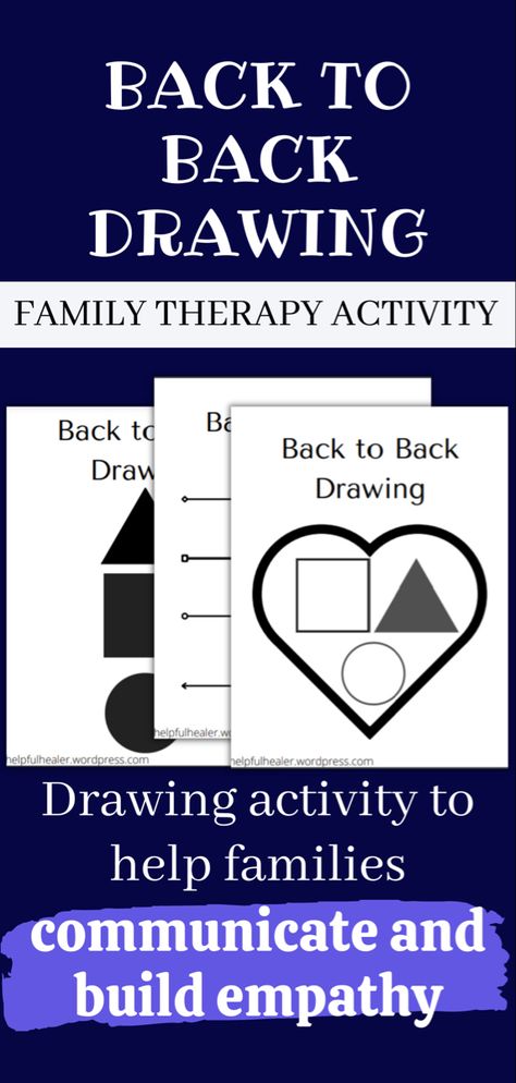 Back to Back Drawing Activity is great to help build communication between children and their parents/guardians/caretakers in a fun way! Follow the link to download free templates and learn how to do this activity! Partner Drawing Activity, Communication Drawing, Family Therapy Activities, Poor Communication, Communication Activities, Drawing Activity, Family Communication, Back Drawing, Perspective Taking