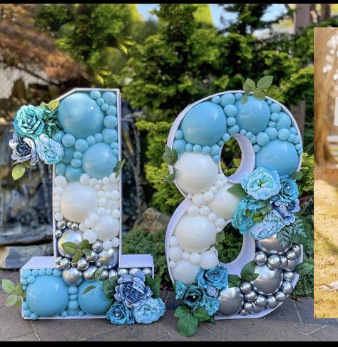 Balloon Marquee Letters, Balloon Number Display, Number Mosaic, Balloon Marquee, Happy Birthday Photo Editor, Mosaic Numbers, Balloons Number, Birthday Room Decorations, Balloons Decorations