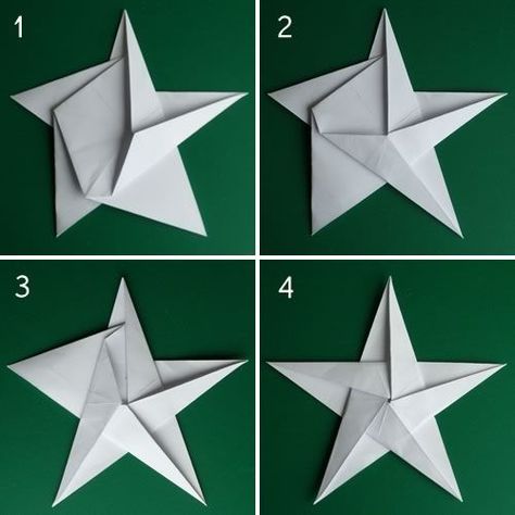 Folding 5 Pointed Origami Star Christmas Ornaments Vika Papper, Tutorial Origami, Diy Jul, Origami Star, Christmas Star Decorations, Folding Origami, Christmas Origami, Seni Origami, Navidad Diy