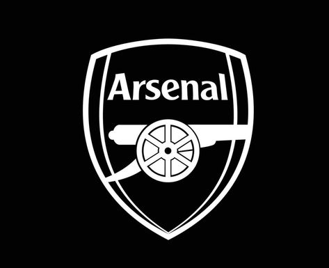 Arsenal Club Logo White Symbol Premier League Football Abstract Design Vector Illustration With Black Background Arsenal Club, Car Sticker Design, White Symbol, Premier League Football, Club Logo, Design Vector, Black Logo, Football Club, Arsenal