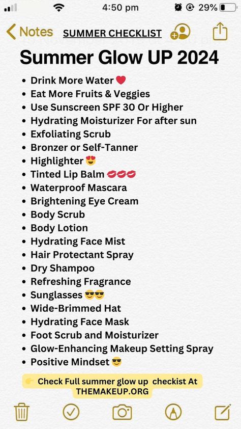 Summer Glow Up Checklist 2024: Summer Checklist for a Radiant Glow-Up! Preppy Summer Glow Up, Tips On How To Glow Up, Summer Must Haves Products, How To Glow Up For School, Glow Up Tips For Summer, How To Have A Glow Up Over Summer, Summer Glow Up Routine, How To Glow Up For Summer, How To Have A Glow Up