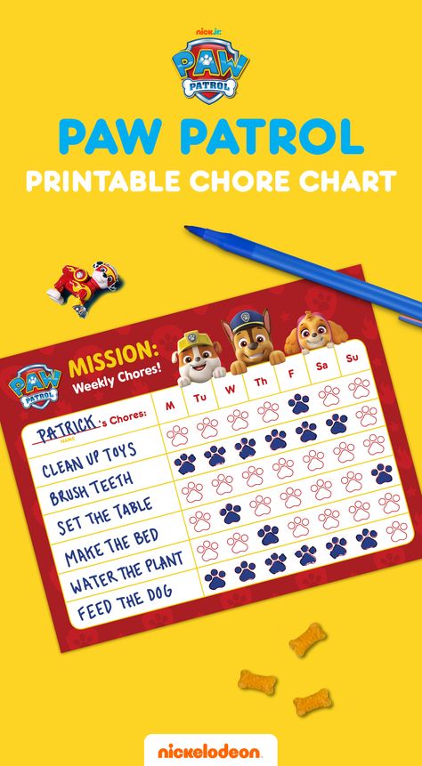 PAW Patrol Chore Chart Toddler Behavior Chart, Preschool Chores, Behavior Chart Toddler, Toddler Behavior, Behavior Chart, Printable Chore Chart, Paw Patrol Birthday Party, Chore Chart Kids, Behaviour Chart