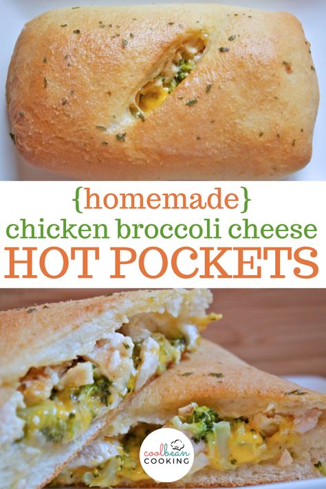 homemade hot pockets filled with chicken broccoli and cheddar cheese Chicken Hot Pockets, Chicken Broccoli Hot Pockets, Chicken Bread Pockets, Homemade Hot Pockets Easy, How To Make Hot Pockets At Home, Chicken Broccoli Cheddar Hot Pocket, Pocket Meals, Homemade Hot Pockets Freezer, Pocket Sandwiches