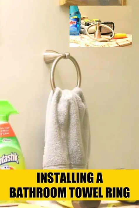 How To Hang Towels, Bathroom Towel Ring, Key Holder Diy, Chandelier Makeover, Hand Towel Ring, Scrubbing Bubbles, Habitat For Humanity Restore, Craft Cabinet, Diy Dining Table