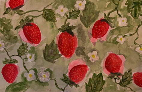 Strawberries Painting, Header Wallpaper, Mac Backgrounds, Iphone Widgets, Ipad Background, Cute Desktop Wallpaper, Mac Wallpaper, Book Wallpaper, Macbook Wallpaper