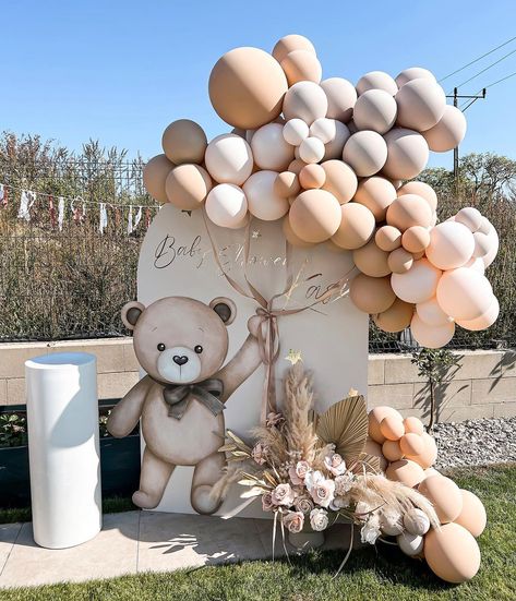 Gender Reveal Baby Shower Themes, Bear Baby Shower Theme, Idee Babyshower, Baby Shower Theme Decorations, Baby Shower Deco, Balloon Kit, Birthday Balloon Decorations, Teddy Bear Baby Shower, Diy Birthday Decorations