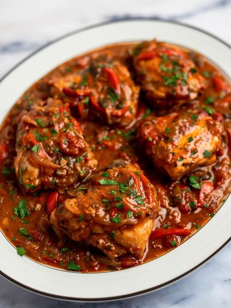 Turkey Cacciatore, Italian Mains, Chicken Joy, Italian Main Dishes, Cacciatore Recipes, Chicken Cacciatore Recipe, Once Upon A Chef, Sauce Chicken, Chicken Cacciatore