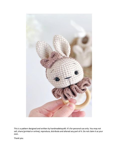 Crochet Rattle Pattern, Bunny Rattle, Crochet Rattle, Baby Easter Gifts, Diy Crochet Toys, Crochet Baby Toys, Haken Baby, Crochet Animal Patterns, Crochet Bunny