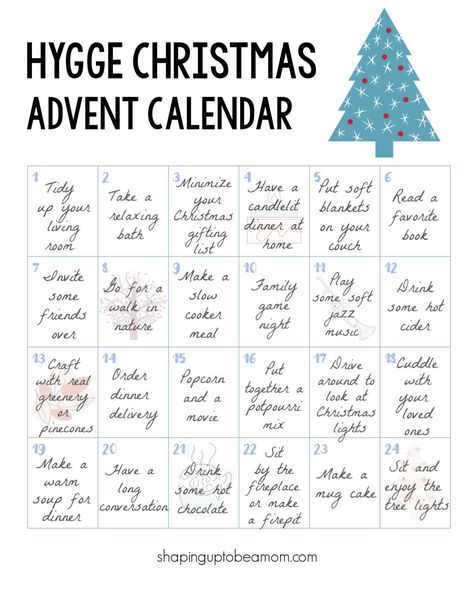 Advent Calendar Challenge, Hygge Advent Calendar, Christmas Calendar Diy, Christmas Content Ideas, Christmas Spiritual, Advent Calendar Ideas Diy, Winter Calendar, Advent Challenge, Tenk Positivt