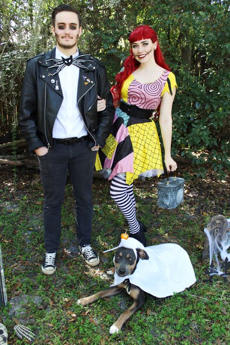 Would be cool costume Jack And Sally Costumes, Jack Sally And Zero, Cars Halloween Costume, Sally Halloween Costume, Sally And Zero, Costumes Homemade, Scary Couples Halloween Costumes, Jack Y Sally, Fashion Costume Halloween