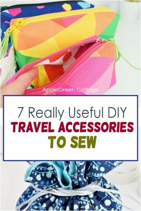 Here are more than 7 amazingly useful DIY acessories to sew for when you go on vacation, with free patterns and tutorials. Diy storage, free sleep mask pattern, tons of zipper pouches and jewelry storage bags, organizers and more. Check them out, you'll want to make them all! #freepatterns #diytravelpatterns #travelaccessories #sewing Sleep Mask Pattern, Cosmetic Bag Tutorial, Diy Sleep Mask, Accessories To Sew, Diy Travel Accessories, Free Sewing Projects, Travel Sewing, Sewing Projects Free, Free Pdf Sewing Patterns