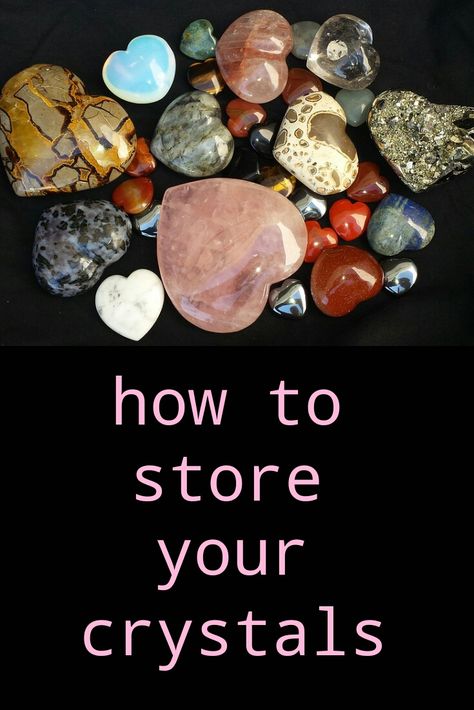 Storing Crystals And Stones, How To Store Crystals And Stones, How To Tell If A Crystal Is Real, How To Store Crystals, Storing Crystals, Store Crystals, Crystal Storage, Crystals Healing Grids, Crystal Healing Chart