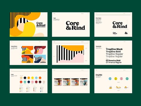 Such a pleasure working with Core & Rind on their new brand identity and packaging. Full case study on our site! 2023 Rebrand, Mad Honey, Brand Guidelines Book, Brand Guidelines Design, Brand Identity Guidelines, Brand Manual, Identity Development, Brand Guide, Brand Book