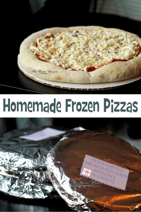 Countdown to Christmas 2015 Day 6: Homemade Frozen Pizzas Homemade Frozen Pizza, Pizza In The Oven, Plain Pizza, I Want Pizza, Food Meaning, Best Pizza Dough, Freezing Food, Kitchen Tips And Tricks, Baking Stone