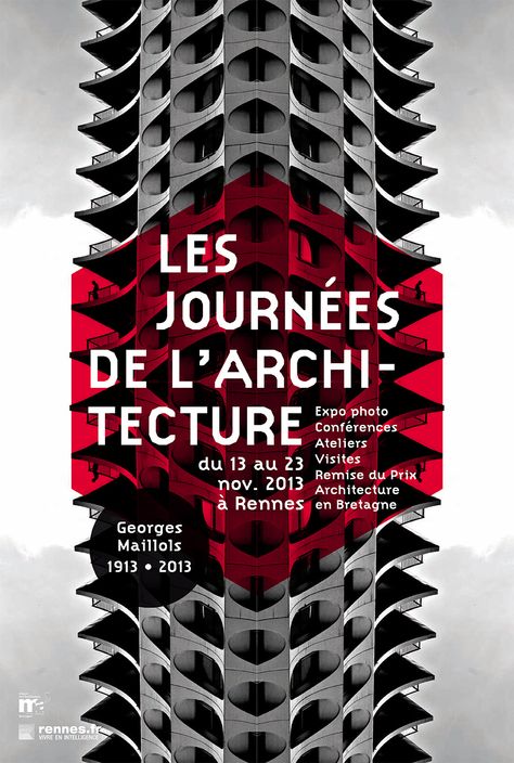 Proposition d'affiche pour les Journées de l'Architecture © Pollen Studio Ikko Tanaka, Poster Architecture, Graphic Design Poster, Design Graphique, Layout Design, Poster Design, Mood Board, Design Ideas, Composition