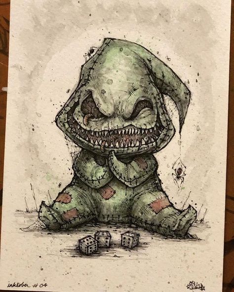 Oogie Boogie Realism Portrait, Beautiful Pencil Drawings, Scary Drawings, Horror Drawing, Tim Burton Art, Creepy Drawings, Dark Art Drawings, Sketch Illustration, Creepy Art