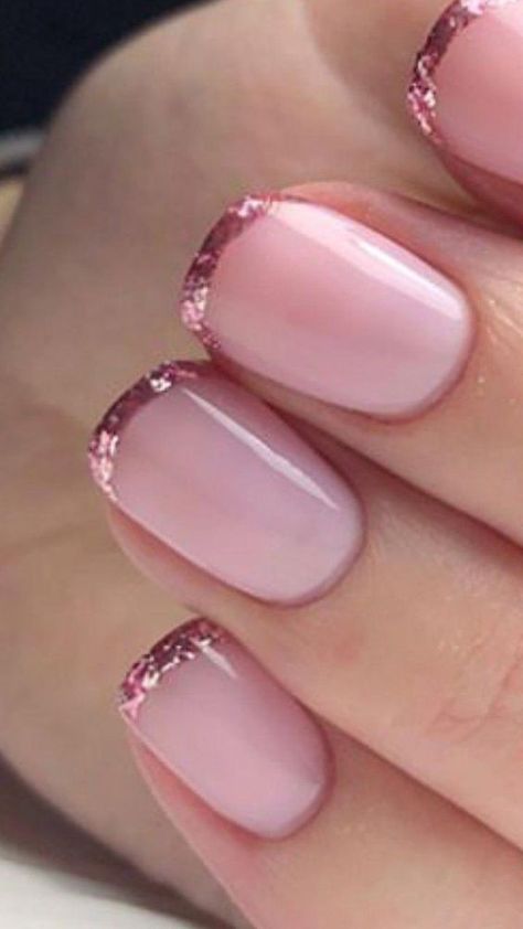 Nail Designs Blush Pink, Colorful Nails, Her Nails, Makijaż Smokey Eye, Nail Designs Glitter, Dipped Nails, Elegant Nails, Classy Nails, Fancy Nails