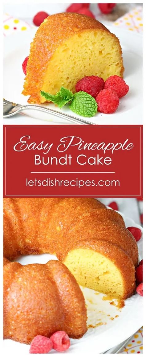 Easy Pineapple Bundt Cake Pineapple Bundt Cake Recipe, Desserts Pineapple, Pineapple Bundt Cake, Key Lime Bundt Cake, Easy Impressive Dessert, Easy Bundt Cake Recipes, Delicious Lemon Cake, Impressive Dessert, Easy Bundt Cake