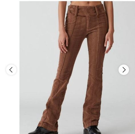 Nwt Urban Outfitters Tony Corduroy Pants. Low Rise, Wide Belt, Slim Leg, Flare/Boot Cut. Measurements Laying Flat: Waist: 15.5" Rise: 10" Leg Opening: 9" Inseam: 32" 98% Cotton / 2% Elastane Brown Corduroy Bottoms With Side Pockets, Non-stretch Trendy Corduroy Bottoms, Brown Corduroy Bottoms With Button Closure, High-waist Corduroy Bottoms With Button Closure, Mid-rise Brown Corduroy Pants, Urban Outfitters Pants, Wide Belt, Corduroy Pants, Slim Legs