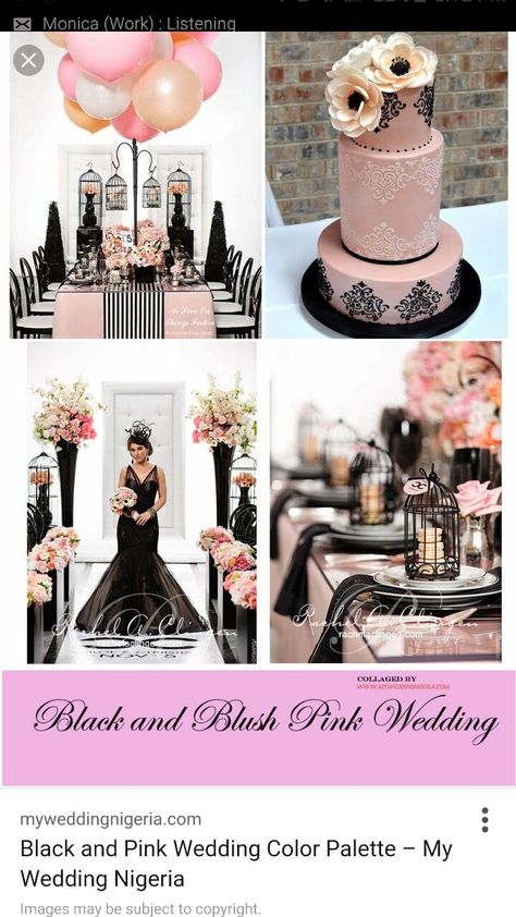 Light Pink And Black Wedding, Black And Blush Pink Wedding, Pink And Black Wedding Theme, Blush Pink And Black Wedding, Black Wedding Theme, Pink And Black Wedding, Pink Black Weddings, Blush Wedding Decor, Black Wedding Decorations