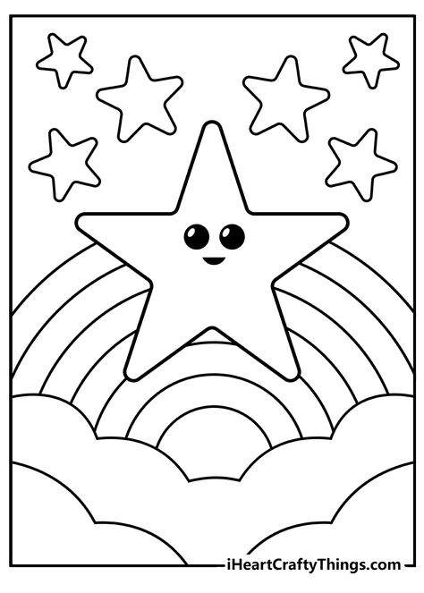 April Coloring Pages For Kids, Drawing For Colouring Kids, Star Coloring Sheet, Colouring Pages For Kindergarten, Coloring Pages For Kindergarten Free, Shapes Coloring Pages Free Printable, Free Color Sheets Printables, Picture For Coloring For Kids, Star Worksheet Preschool