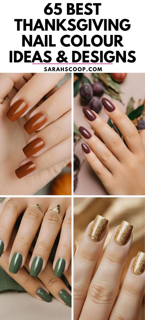 Get ready to glam up your Thanksgiving with these stunning nail color ideas! 💅🍂 #nailinspo #thanksgiving #naildesigns Plain Thanksgiving Nails, Thanksgiving Nail Colors Dip, Thanksgiving Nail Color Ideas, Thanksgiving Nails Short Dip, Thanksgiving Colored Nails, Thanksgiving Nail Colors Fall, Thanksgiving Nails Dip, Nail Colors For Thanksgiving 2024, Thanksgiving Color Nails