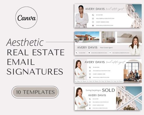 Realtor Email Signature, Realtor Content, Real Estate Marketing Flyers, Real Estate Marketing Postcards, Html Email Signature, Real Estate Agent Branding, Brand Yourself, Email Signature Templates, Email Marketing Template