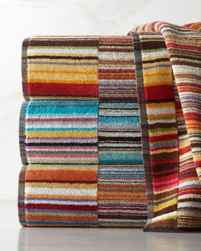 -2BNS Missoni Home Collection Jazz Bath Towels Decorating Bathroom, Missoni Home, Striped Towels, Towel Collection, Bath Linens, Bath Rug, Luxury Bedding, Hand Towel, Missoni