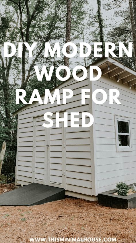 Ramp For Shed, Concrete Shed, Concrete Sheds, Scrap Wood Diy, Home Depot Shed, Shed Ramp, Diy Storage Shed, Build Your Own Shed, Simple Shed