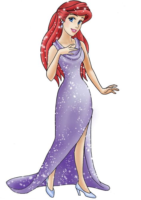 Ariel Purple Dress, Princesa Ariel Disney, Little Mermaid Dress, Ariel Color, Ariel Coloring Pages, Ariel Drawing, Ariel Wedding, Ariel Cosplay, Walt Disney Princesses