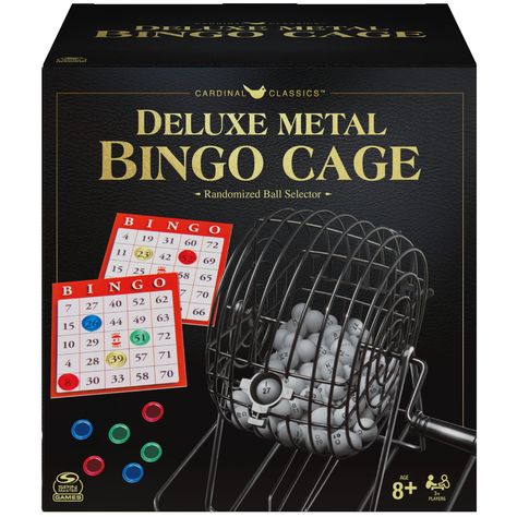 Tomorrow Buy Cardinal Classics, Deluxe Metal Bingo Game Cage with Numbered Balls, Bingo Cards, Bingo Daubers Markers, for Adults and Kids Ages 8 and up at Walmart.com Letter Games For Kids, Bingo Cage, Monopoly Cards, Summer Outdoor Games, Bingo Dauber, Bingo Chips, Puzzle Party, Bingo Night, Bingo Set