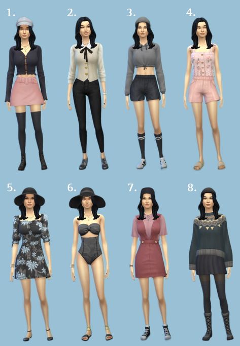 Sims 4 outfit ideas, without cc, my ID is Yuna_licht. #sims4 #ts4 #sims #sims4outfits #ts4outfits #nocc Cute Sims 4 Outfits Cc, Sims 4 Cas Ideas No Cc, Sims 4 Without Cc, Sims 4 Nocc Outfits, Sims Without Cc, Base Game Sims 4 Outfits, Sims 4 Outfit Ideas No Cc, Sims Outfit Ideas, Sims 4 Outfits No Cc