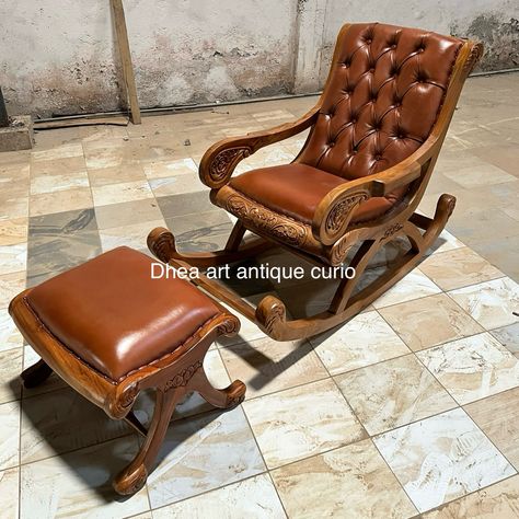 Material kayu jati design vintage asia indonesia, kokoh, cantik, elegan Antique Art, Design Vintage, Rocking Chair, Vintage Design, Indonesia, Design, Art