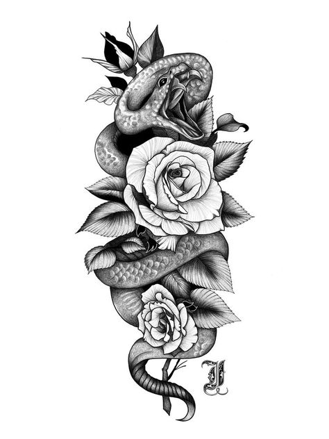 Rose Tattoos Forearm, Rose Tattoos Arm, Rose Tattoos Men, Simple Rose Tattoos, Rose Tattoos Design, Rose Tattoos On Shoulder, Red Rose Tattoos, Snake Rose Tattoo, Snake And Rose Tattoo