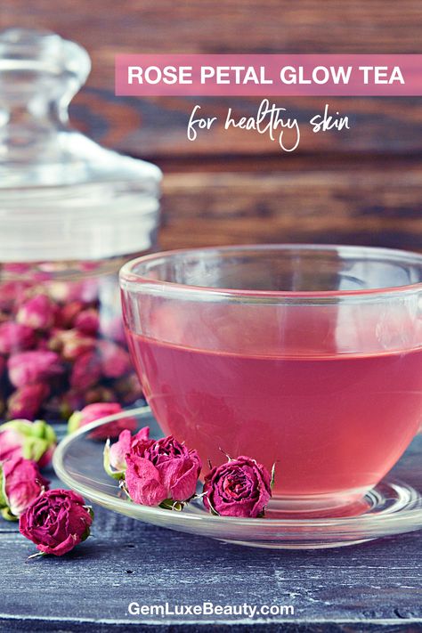 Rose Honey Recipe, Rose Tea Benefits Skin Care, Rose Petals Tea Benefits, Rose Petal Tea Recipes, Rose Tea Blend, Pink Tea Recipe, Drinks For Tea Party, Rose Drink Recipes, Communal Cafe