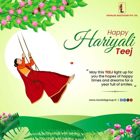 May the swings of Hariyali Teej carry away your worries and fill your life with the sweetness of moments shared with loved ones. 🌸🎠 Happy Hariyali Teej Team Novalab Healthcare #HariyaliTeej #GreenCelebration #BlessedMoments #FestiveVibes #Prosperity #SwingOfJoy #FamilyTime #NatureLove #Blessings #Happiness CelebrationTime MehndiVibes Happy Hariyali Teej, Ture Love, Hindi Movies, Post Design, Family Time, Loved Ones, Health Care, First Love, Festival