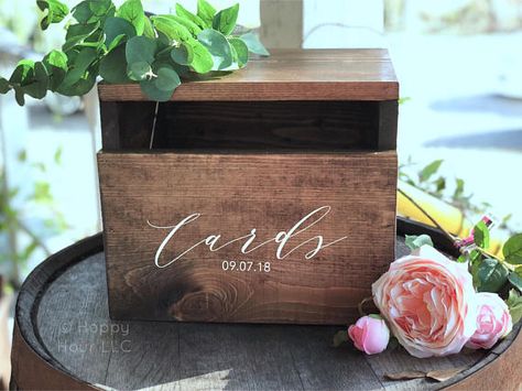 Diy Card Box, Wood Card Box, Rustic Card Box, Wooden Card Box, Rustic Wedding Cards, Envelope Box, Wedding Card Box, Wood Card, Card Boxes