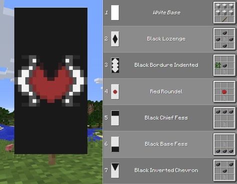 Butterfly Banner Minecraft, Minecraft Star Banner, Heart Banner Minecraft, Minecraft Flags Banners, Minecraft Flag Design, Cool Minecraft Banners, Minecraft Banner Patterns, Minecraft Decoration, Minecraft Redstone