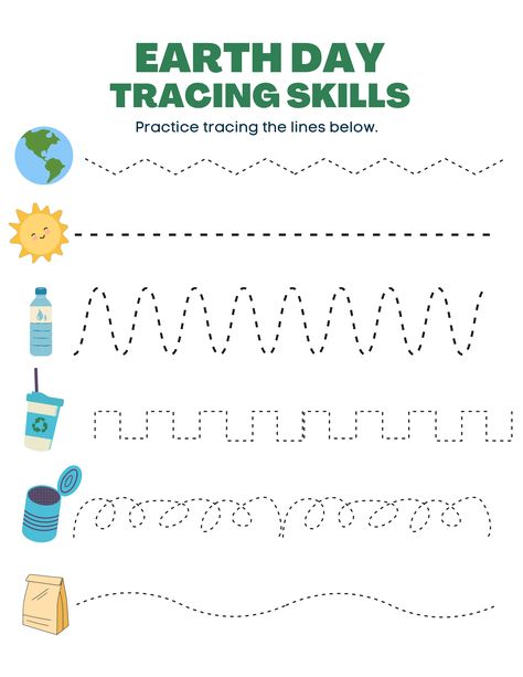 earth day tracing worksheet free Earth Day Lessons, Earth Day Preschool Activities, Earth Day Theme, Earth Day Worksheets, Earth Day Coloring Pages, Tracing Worksheets Free, Earth Week, Earth Day Projects, Homeschool Preschool Activities