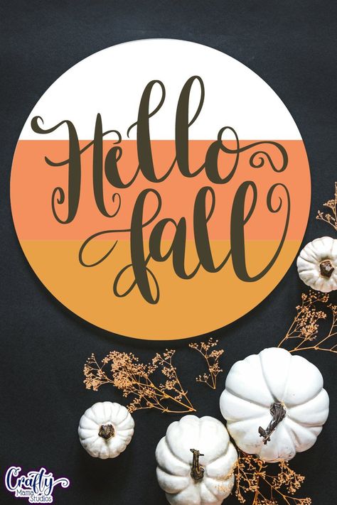 Fall Farmhouse Round Svg, Hello Fall Porch Decor cut files for Cricut and Silhouette, great for sublimation - Crafty Mama Studios Wood Round Crafts, Farmhouse Signs Diy, Fall Svg Files, Homemade Canvas, Door Sign Svg, Welcome Svg, Door Hanger Svg, Fall Door Hanger, Round Signs