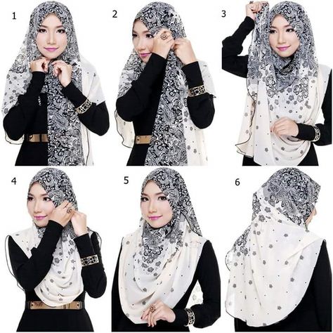 Simple halfmoon shawl tutorial Tutorial Hijab Segitiga, New Hijab Style, Shawl Tutorial, How To Wear Hijab, Pashmina Hijab, Clothing Board, Hair Scarves, Turban Hijab, Hijab Wedding Dresses