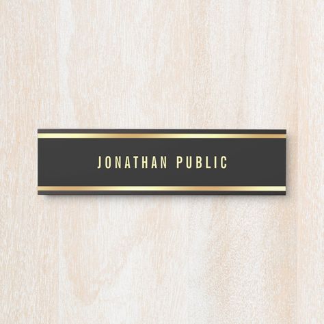 Black And Gold Glam Modern Simple Template Door Sign Old Fashioned Fonts, Door Signage, Office Door Signs, Trendy Door, Dentist Doctor, Stylish Doors, Retail Signage, Glam Modern, Hanging Door