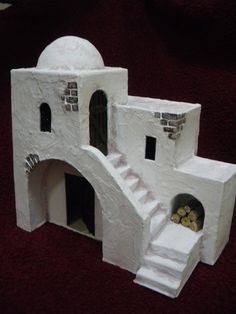 Nativity House, Christmas Crib Ideas, Clay Houses, Christmas Nativity Scene, Ceramic Houses, Christmas Villages, Navidad Christmas, Miniature Houses, Miniature House