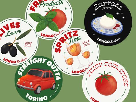 Stickers - Italian Restaurant by Piero Studio on Dribbble Italian Restaurant Branding, Italian Stickers, Restaurant Stickers, Italian Restaurant Design, Italian Restaurant Logos, Italy Dinner, Restaurant Identity, Sandwich Restaurant, Italian Sandwich