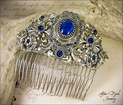 Trinket Hair, Asian Hair Pin, Fashion History Timeline, Dark Jewelry, Sapphire Stones, Vintage Hair Accessories, Hair Adornments, Royal Jewels, Head Hair