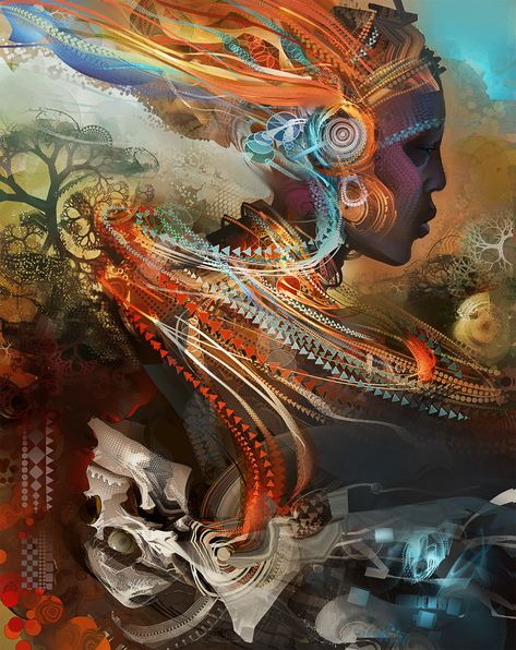 Hope Maasai | Android Jones Android Jones, Psy Art, Maasai, Visionary Art, Sacred Art, Dark Aesthetic, Artist Inspiration, Painting & Drawing, Digital Artist